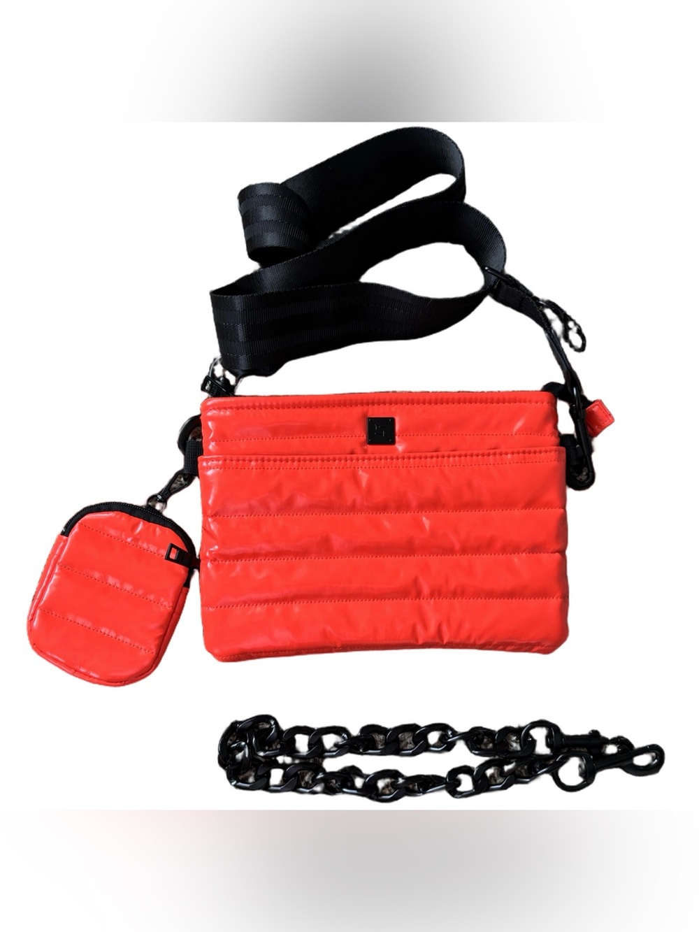 Think Royln Downtown Crossbody with side bag  - Convertible - bright orange